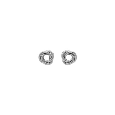 Boucles d'oreilles tige argent rhodié noeud d'amour 10mm
