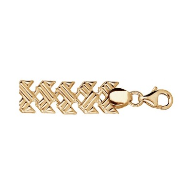 Bracelet argent et dorure jaune fantaisie 18cm