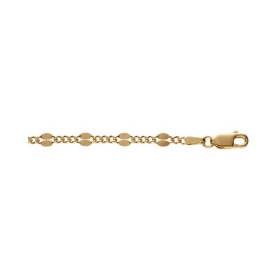 Bracelet argent doré maille fantaisie style gourmette 18cm