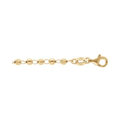 Bracelet argent doré boules lisses et 16+3cm