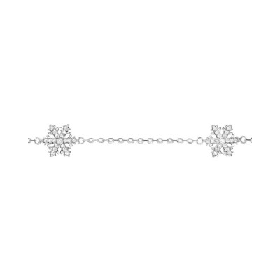 Bracelet argent rhodié 3 flocons de neige 16+3cm