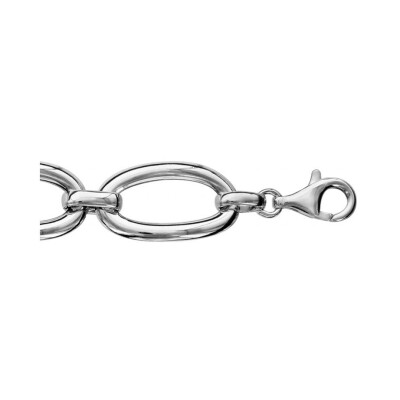 Bracelet argent rhodié mailles ovales 20cm