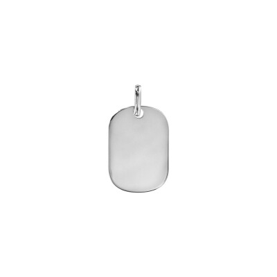 Pendentif plaque gi argent rhodié grand modèle