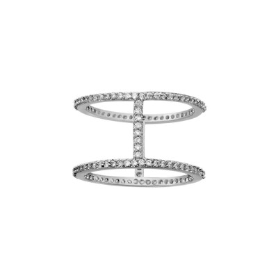 Bague argent rhodié forme 
