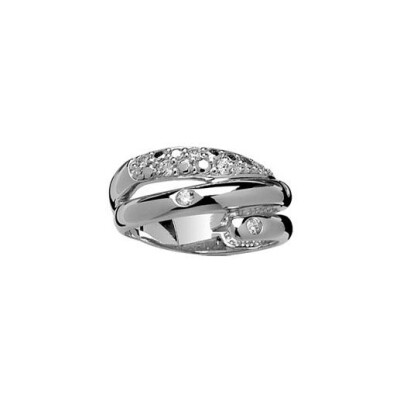 Bague style serpent oxydes argent rhodié