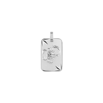 Pendentif zodiaque plaque gi scorpion argent rhodié