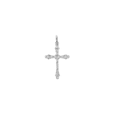 Pendentif argent rhodié Croix