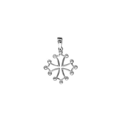 Pendentif argent rhodié croix occitane petite