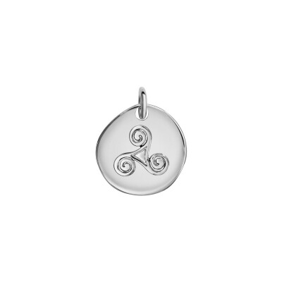 Pendentif argent rhodié Triskel 18mm