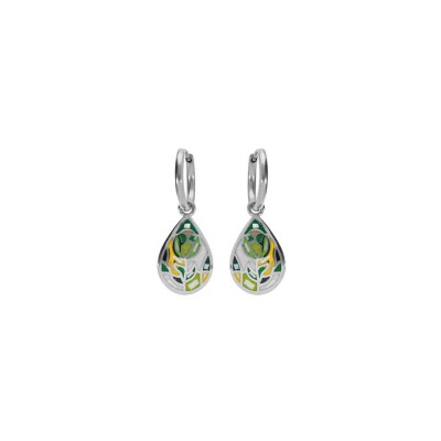 Boucles d'oreilles tige acier stella mia forme goutte nacre et résine