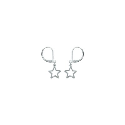 Boucles d'oreilles acier dormeuse étoile ajouré