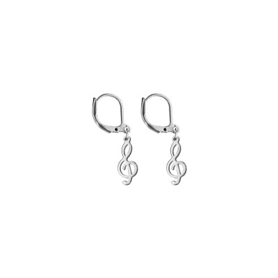 Boucles d'oreilles acier dormeuse clef de sol