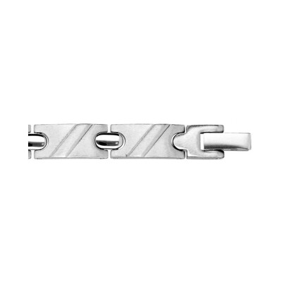 Bracelet acier junior strie 16cm réglable