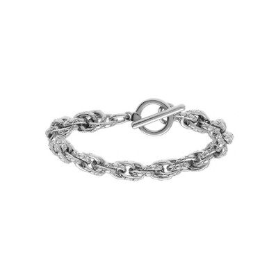 Bracelet acier maille 8mm fermoir barette 19cm