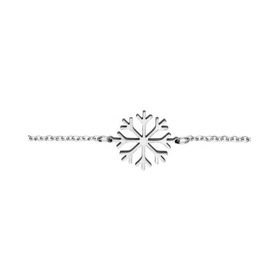 Bracelet acier flocon de neige 15,5+3,5cm