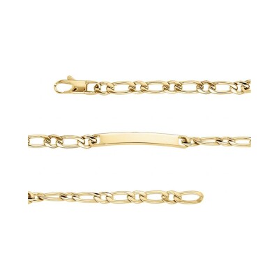 Bracelet identité acier doré 1+1 5mm 18cm