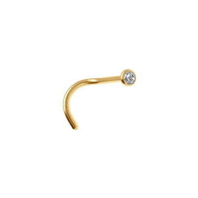 Piercing acier doré oxyde blanc