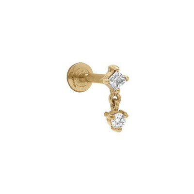 Piercing acier doré oreille helix, tragus