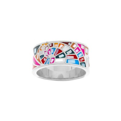 Bague acier Stella Mia 10mm résine multi couleur