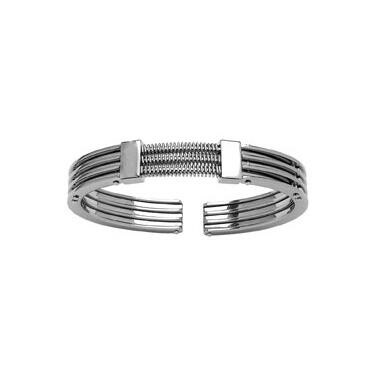 Bracelet acier style menotte ouvert