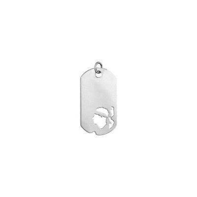 Pendentif acier gi avec découpe tête de maure