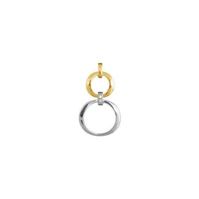 Pendentif 2 anneaux bicolores