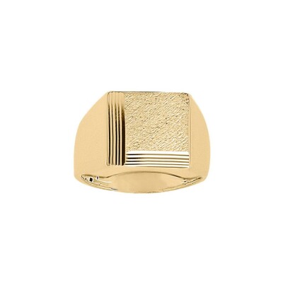 Chevalière carrée vermeil, taille 62