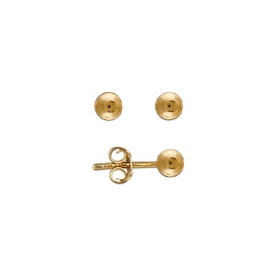Boucles d'oreilles tige plaqué or boule diam 4mm