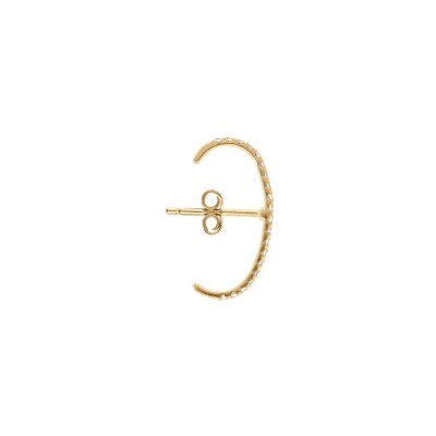 Boucles d'oreilles tige plaqué or unitaire oxydes blancs sertis aspect Piercing 2 & 3eme trou