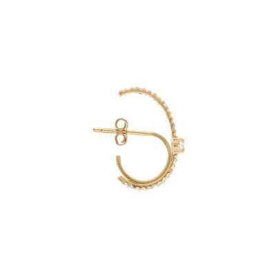 Boucles d'oreilles tige plaqué or unitaire oxydes blancs sertis aspect Piercing 2 & 3eme trou