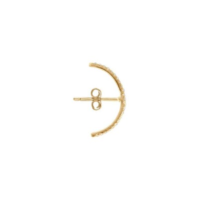 Boucles d'oreilles tige plaqué or unitaire oxydes blancs sertis aspect Piercing 2 & 3eme trou