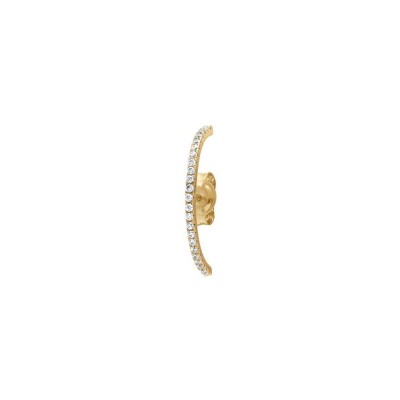 Boucles d'oreilles tige plaqué or unitaire oxydes blancs sertis aspect Piercing 2 & 3eme trou