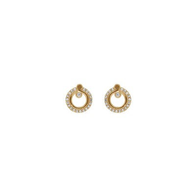 Boucles d'oreilles tige plaqué or cercles oxydes blancs