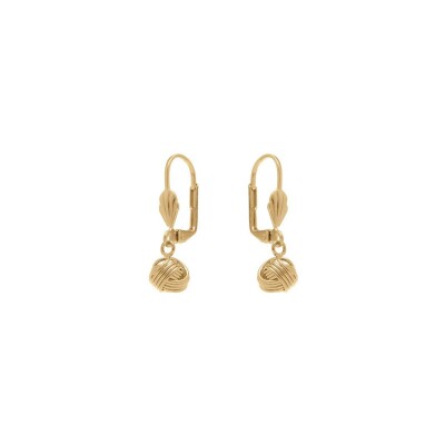 Boucles d'oreilles dormeuse plaqué or noeud d'amour