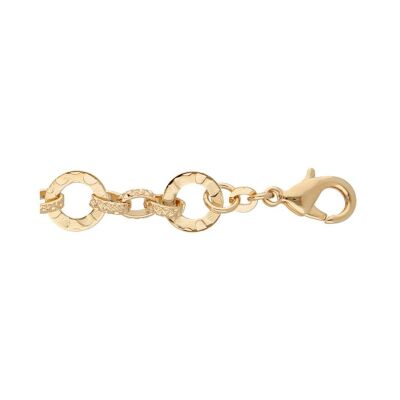 Bracelet plaqué or martelé 17,5+3,5cm