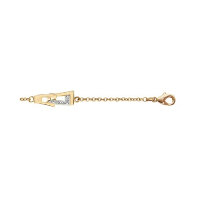 Bracelet plaqué or motifs entrelaces pierres blanches 16+3cm
