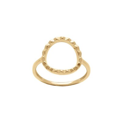 Bague plaqué or cercle ciselé, taille 54