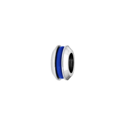 Charms acier medium avec caoutchouc bleu foncé