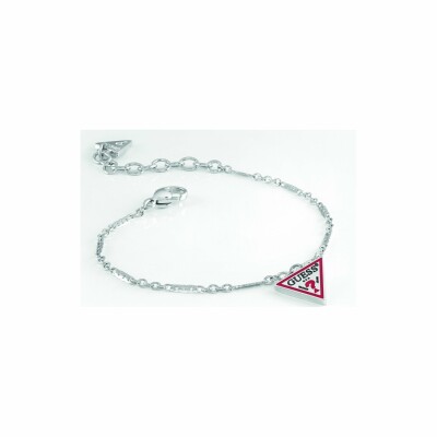 Bracelet Guess L.A. Guessers en acier rhodié, avec triangle Guess