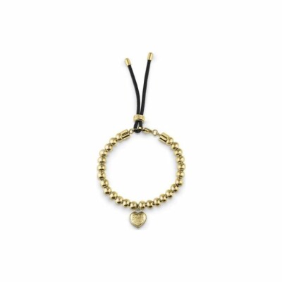 Bracelet GUESS Be My Friend coeur métal doré et lien noir