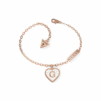 Bracelet Guess G Shine en acier doré rose et cristaux Swarovski