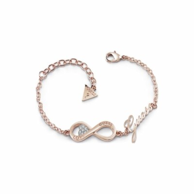 Bracelet Guess Endless Love en métal rhodié doré rose, symbole infini 