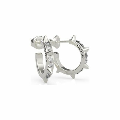Boucles d'oreilles Guess Rebel Rebel en acier rhodié, cristaux Swarovski, picôts 15mm 