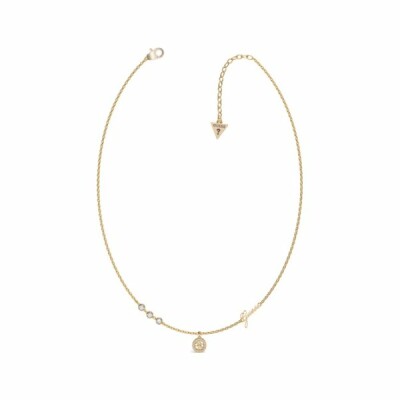 Collier Guess Miniature en acier doré et cristaux Swarovski, avec logo 4G et GUESS