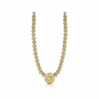 Collier Guess Peony en acier doré et cristaux Swarovski, forme pivoine