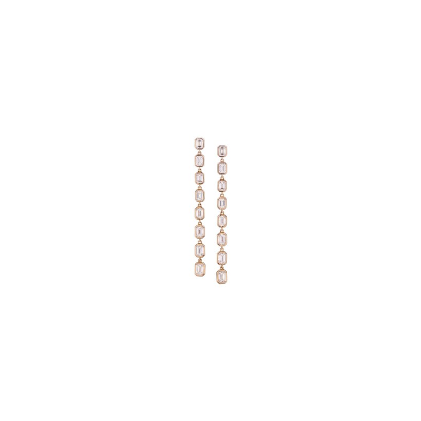 Boucles d'oreilles 1909 Callegari Solid en or rose et diamants