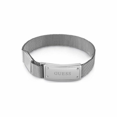 Bracelet Guess Man Identity en acier , plaque à fermeture magnétique