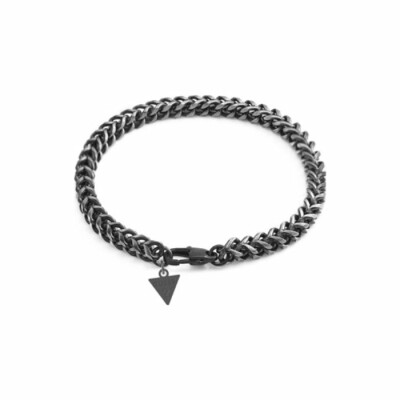 Bracelet Guess Men In Guess en acier , chaînes grises et noires entrelacées 