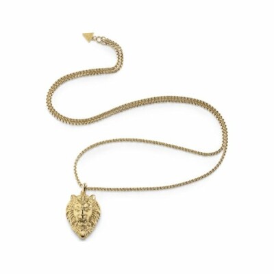 Collier Guess Men In Guess en acier doré, forme tête de lion 86cm 