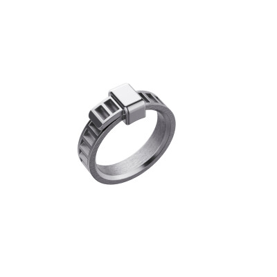 Bague Unknow Brand Bind Me en argent DLC gris anthracite